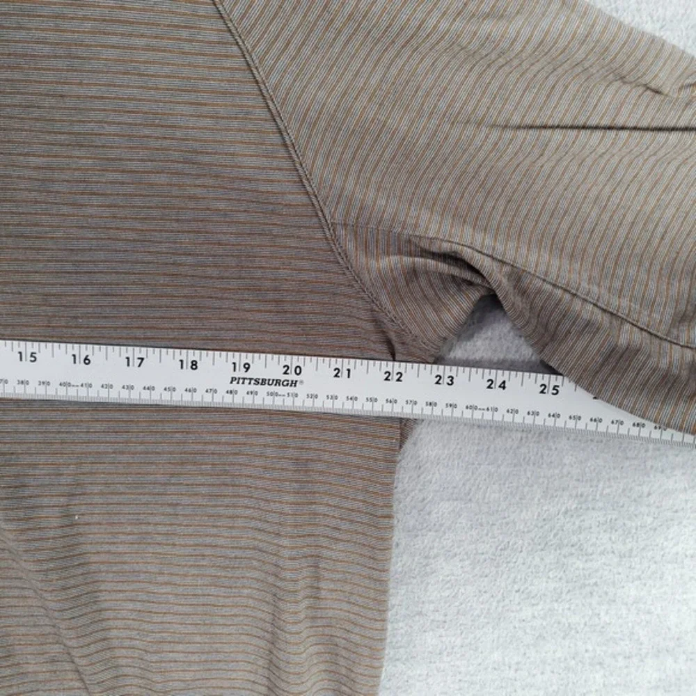 Royal Robbins Men Polo Shirt XL Brown Striped Hiking‎ Short Sleeve Collar